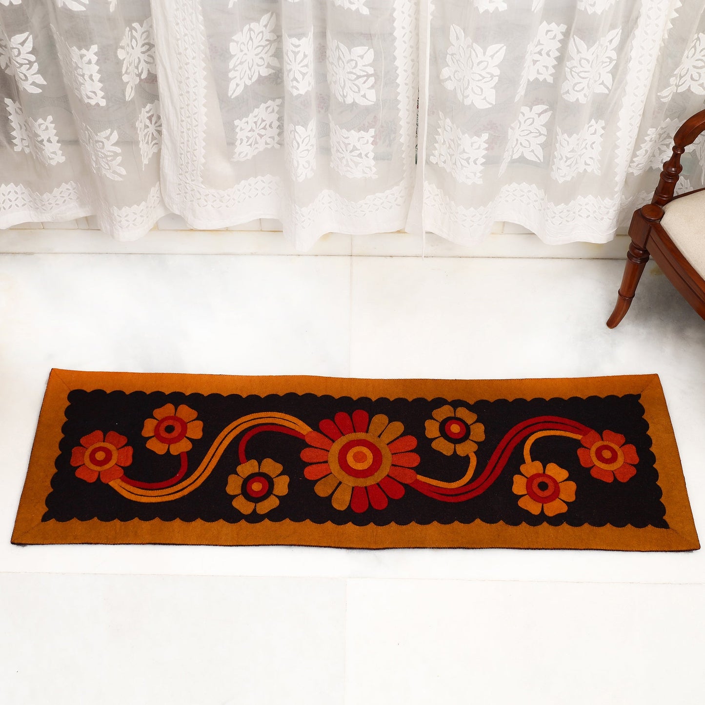 Hand Felted Pure Wool Namda Floor Mat