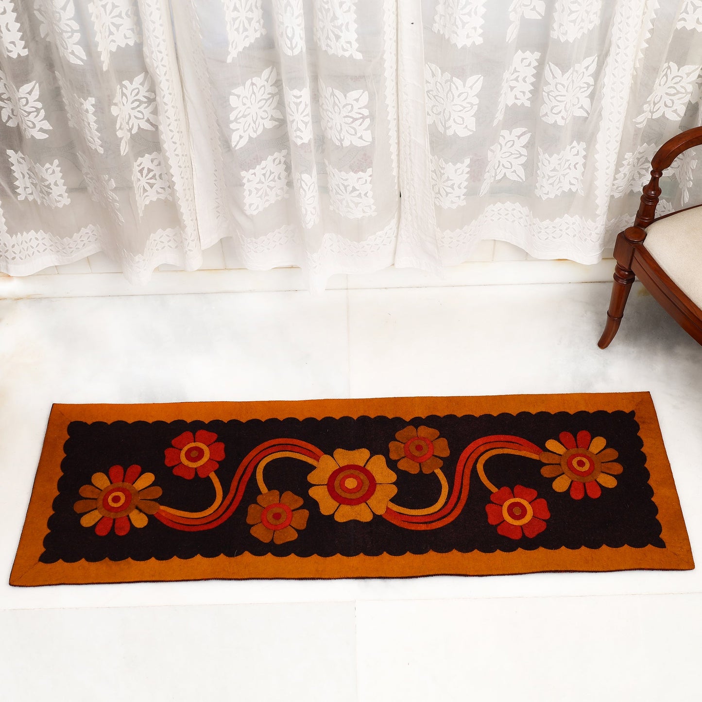 Hand Felted Pure Wool Namda Floor Mat
