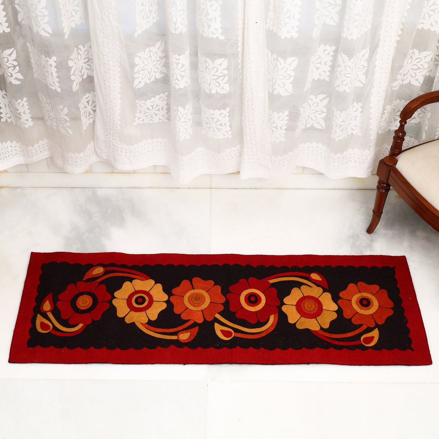 Hand Felted Pure Wool Namda Floor Mat