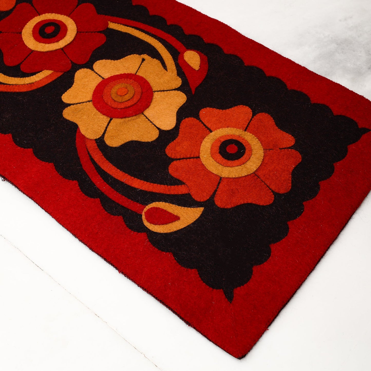 Hand Felted Pure Wool Namda Floor Mat