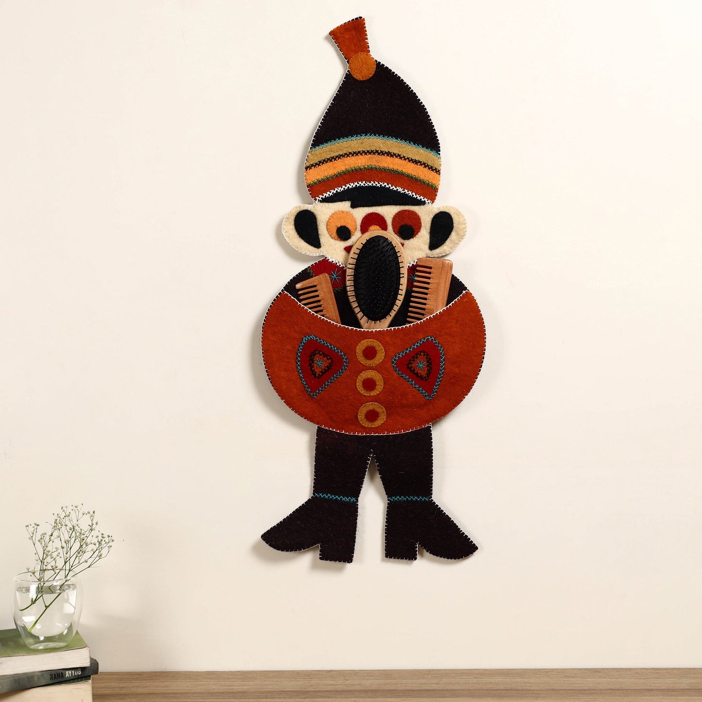 Hand Felted Pure Wool Namda Joker Wall Hanging