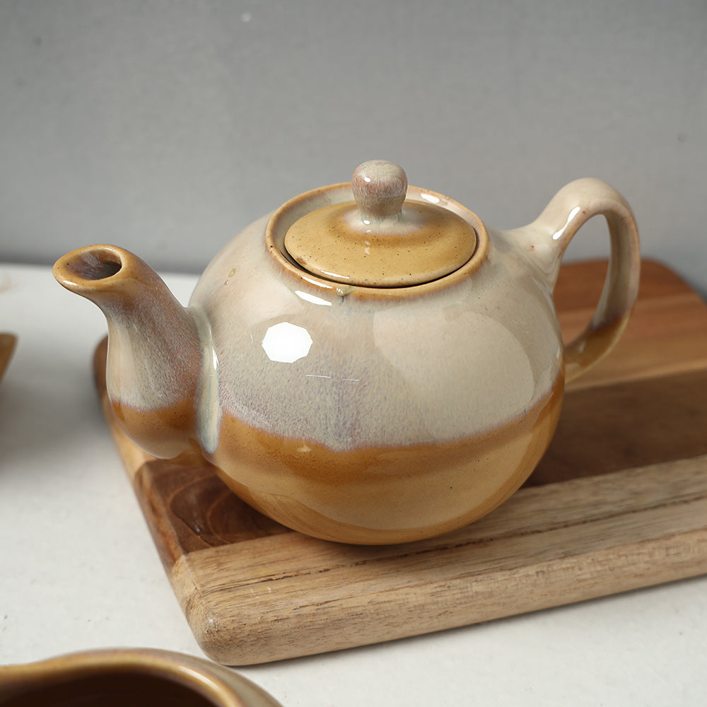 Hand Glazed Ceramic 7 Piece Tea Set
