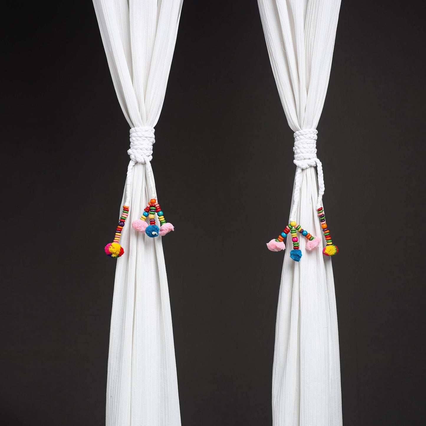 Handcrafted bead work curtain tie backs (set of 2) 04