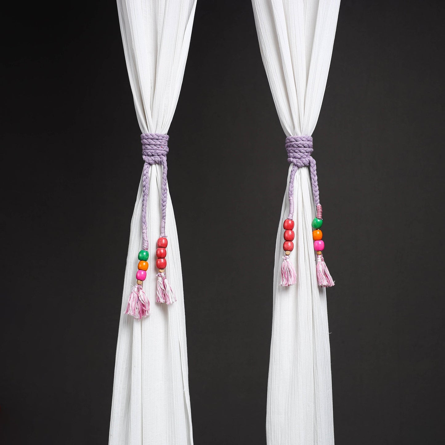 Handcrafted bead work curtain tie backs (set of 2) 12