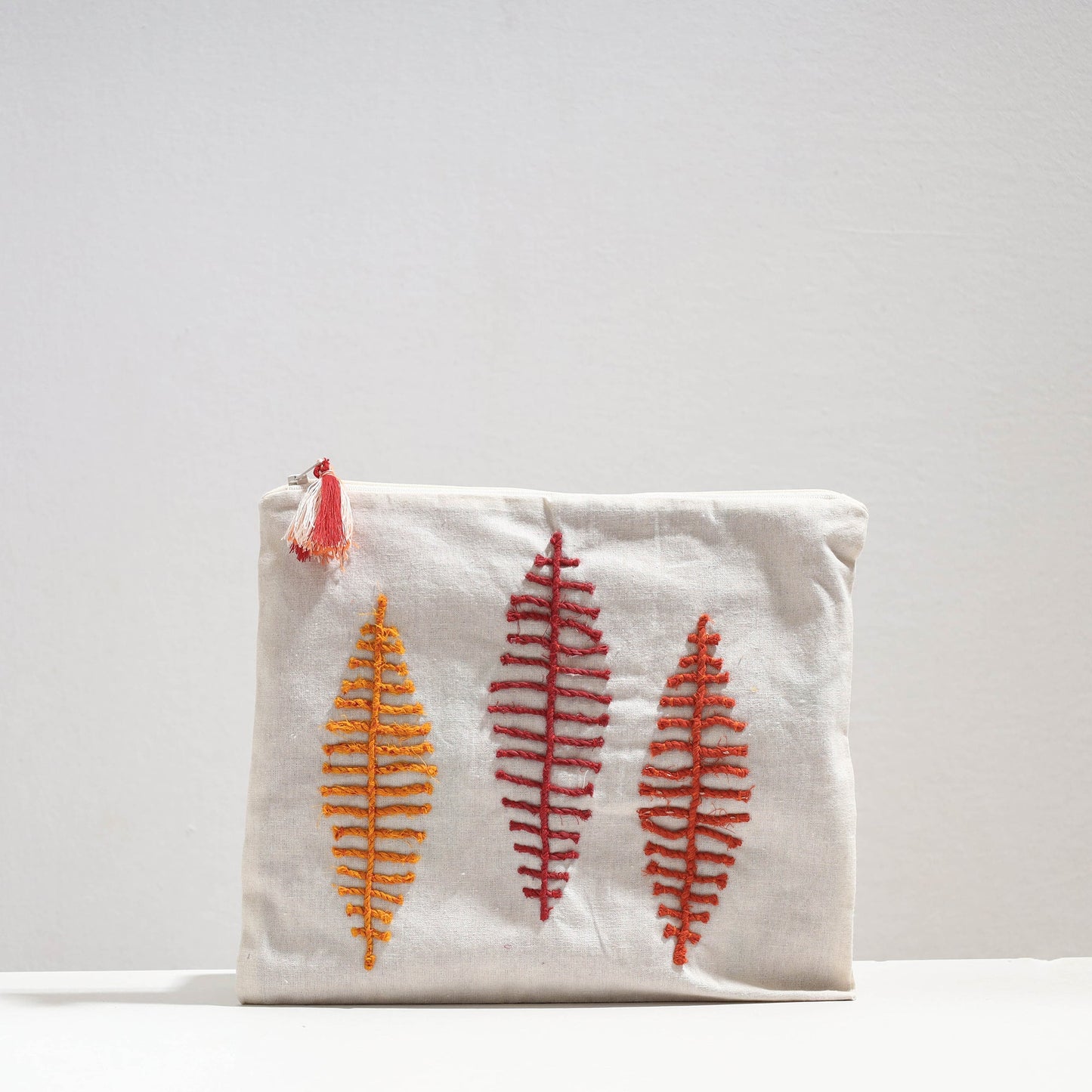 Handcrafted Cotton Recycled Leaf Design Tablet Pouch