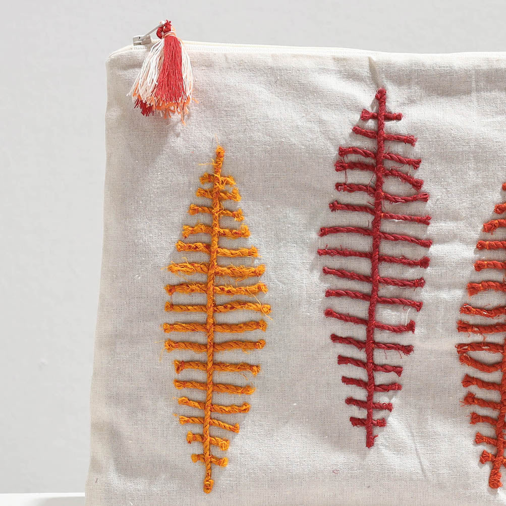Handcrafted Cotton Recycled Leaf Design Tablet Pouch