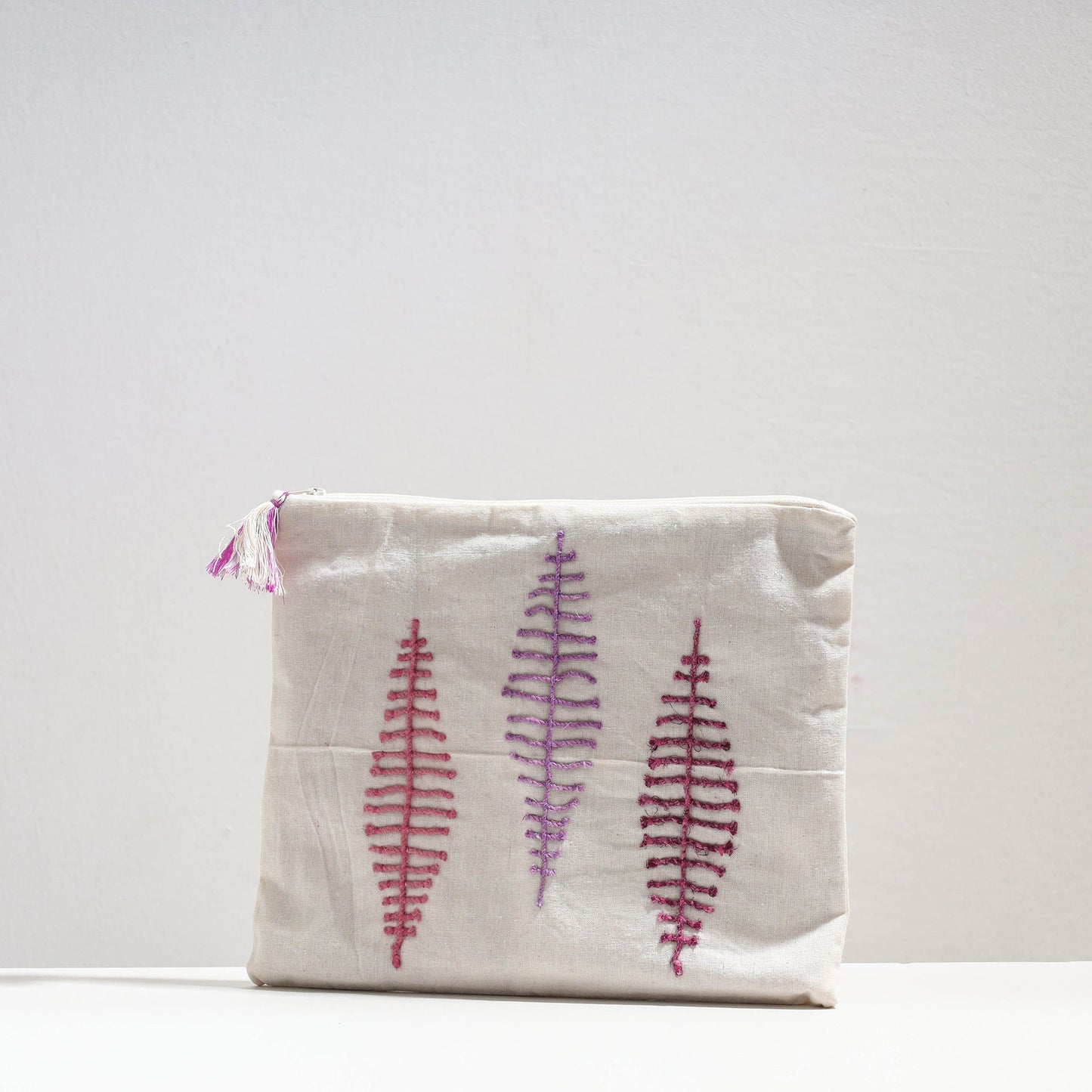 Handcrafted Cotton Recycled Leaf Design Tablet Pouch