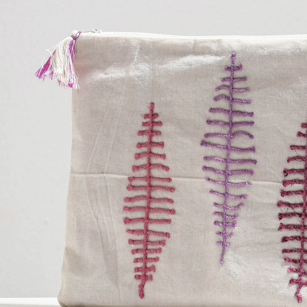 Handcrafted Cotton Recycled Leaf Design Tablet Pouch