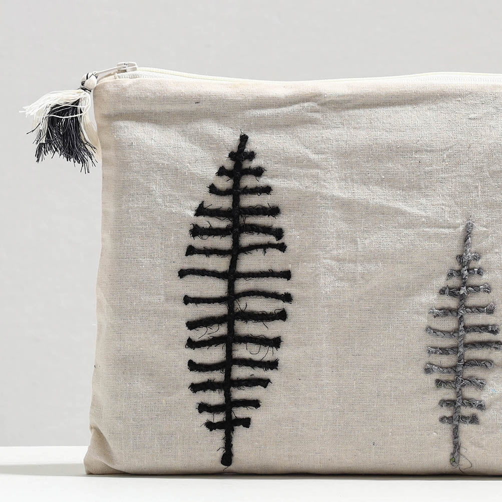 Handcrafted Cotton Recycled Leaf Design Tablet Pouch