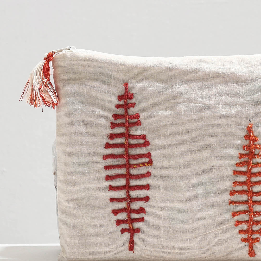 Handcrafted Cotton Recycled Leaf Design Tablet Pouch
