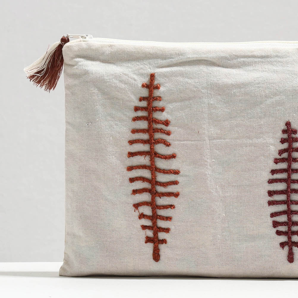 Handcrafted Cotton Recycled Leaf Design Tablet Pouch