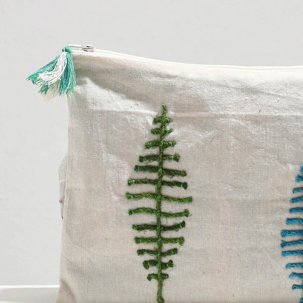 Handcrafted Cotton Recycled Leaf Design Tablet Pouch