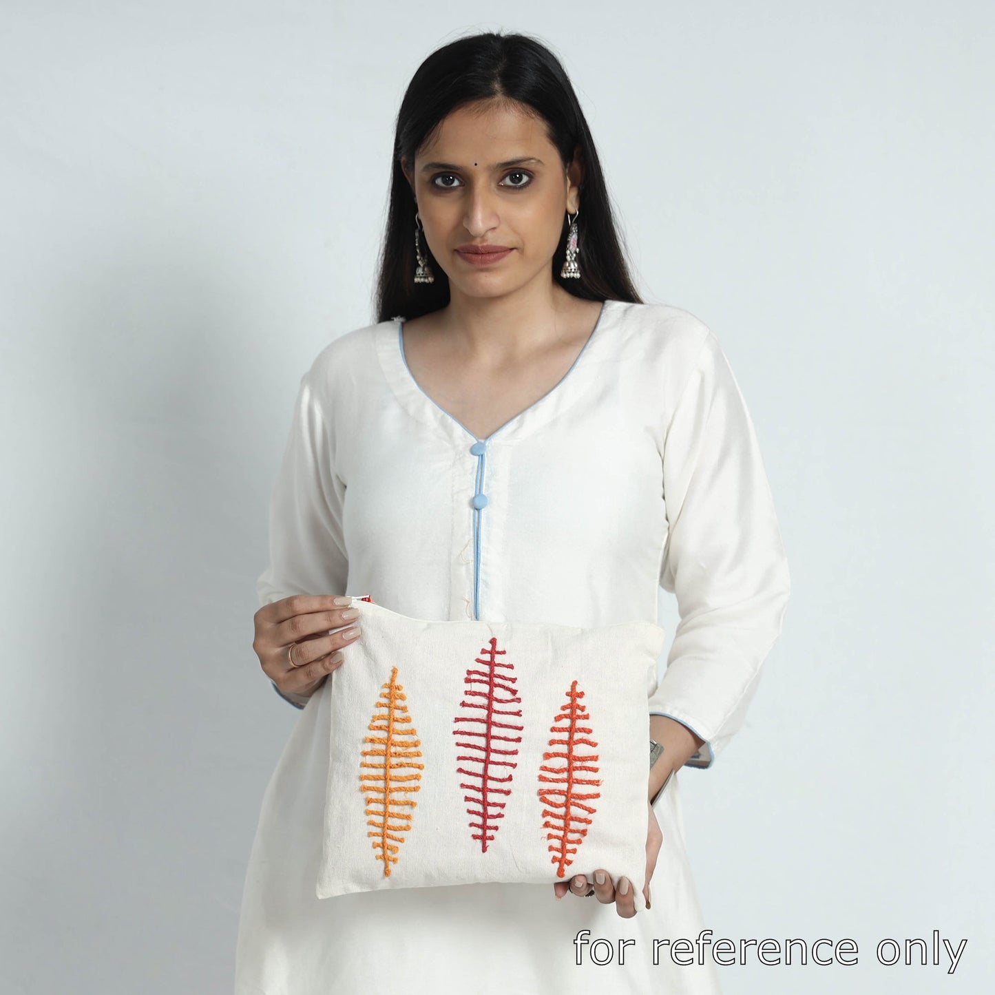 Handcrafted Cotton Recycled Leaf Design Tablet Pouch