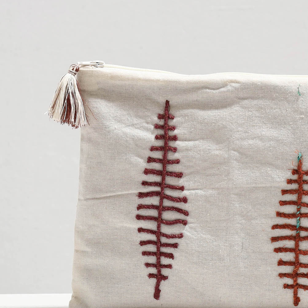 Handcrafted Cotton Recycled Leaf Design Tablet Pouch