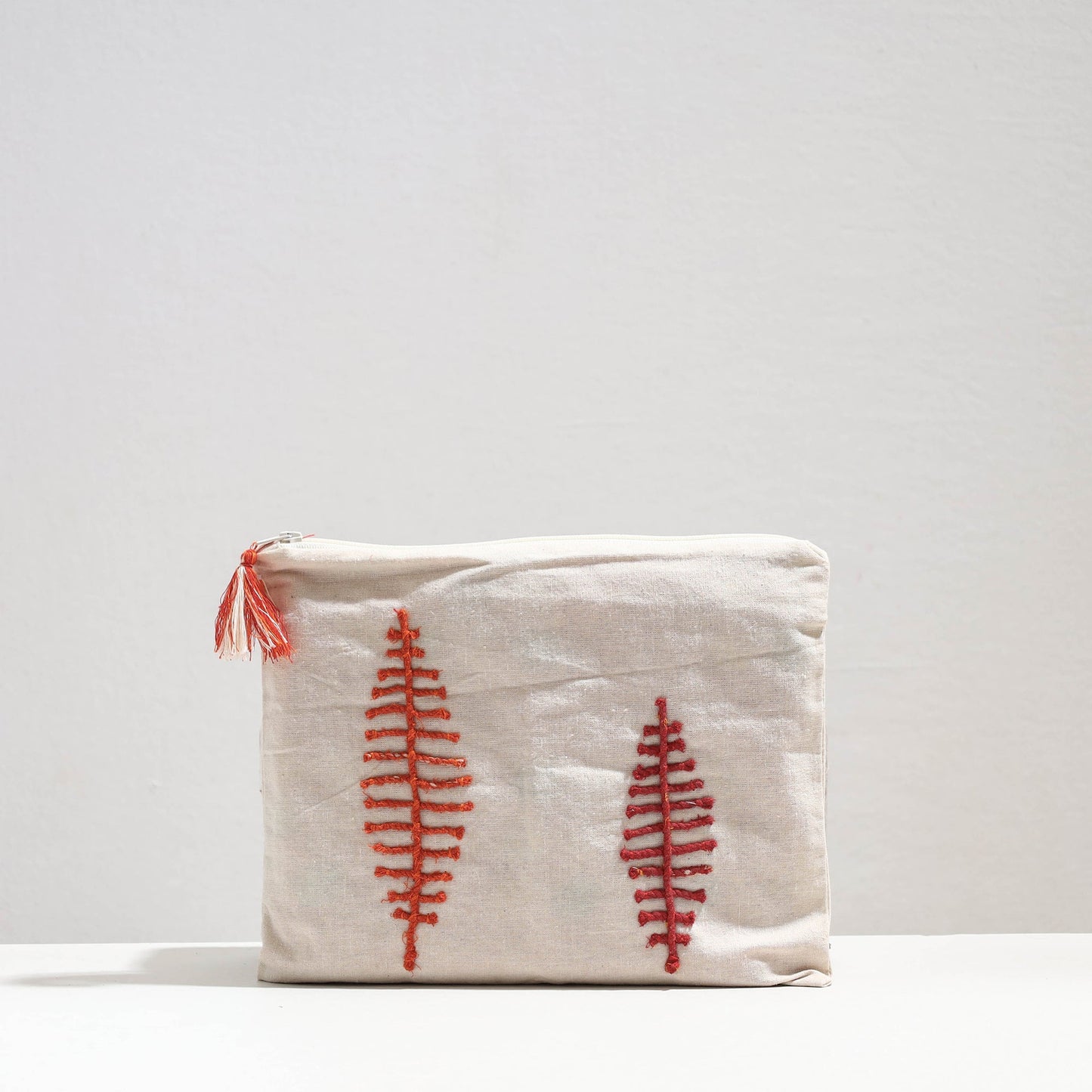 Handcrafted Cotton Recycled Leaf Design Tablet Pouch