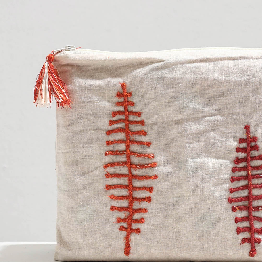 Handcrafted Cotton Recycled Leaf Design Tablet Pouch