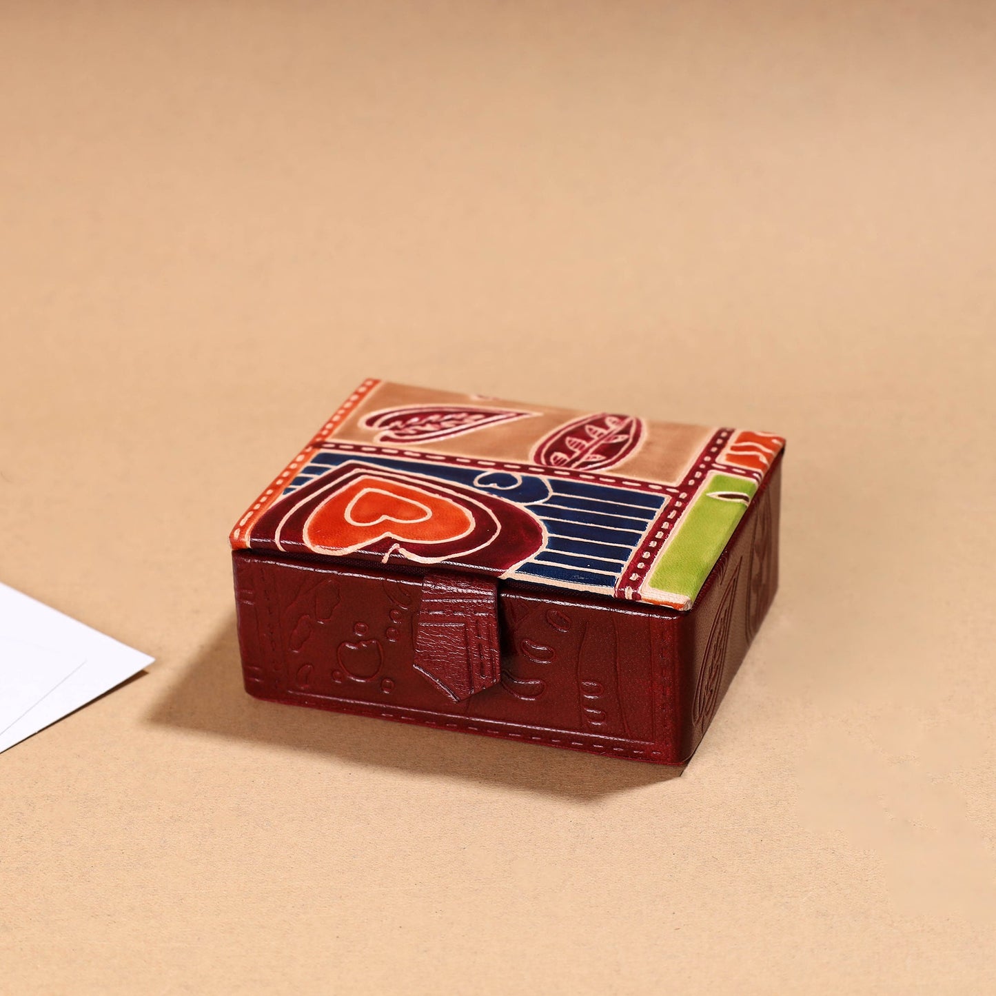 Handcrafted Embossed Leather Card Holder 13