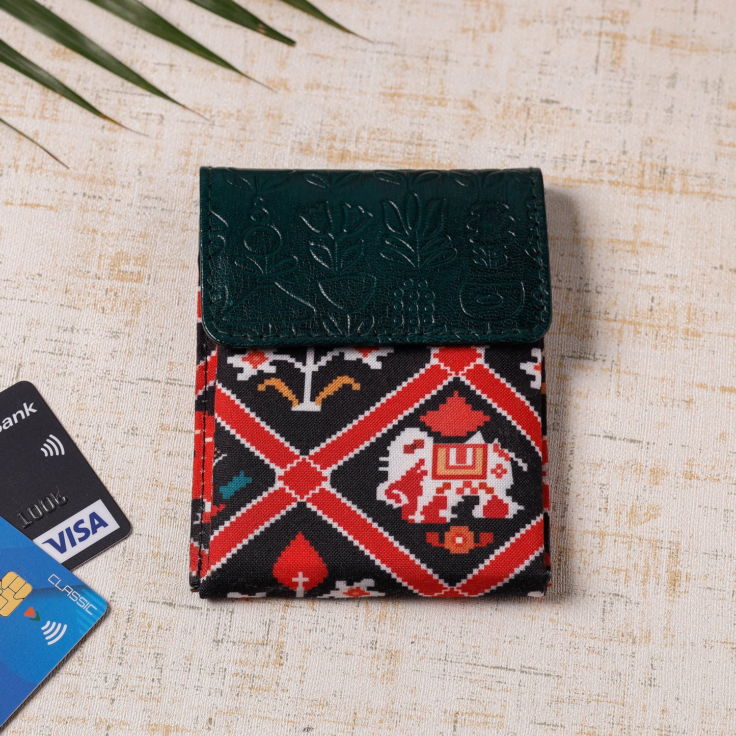 Handcrafted Embossed Leather Card Holder
