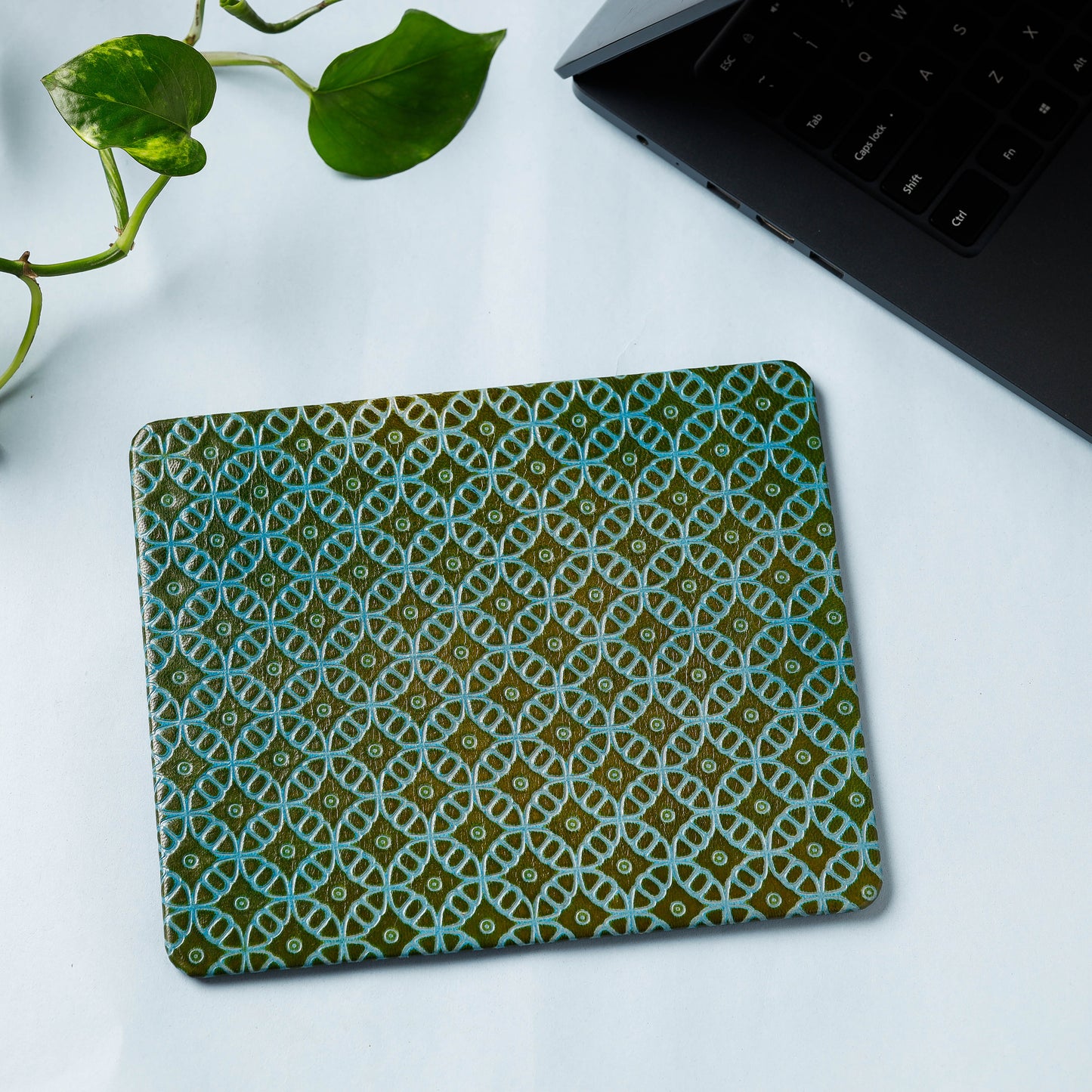 Handcrafted Embossed Leather Mouse Pad