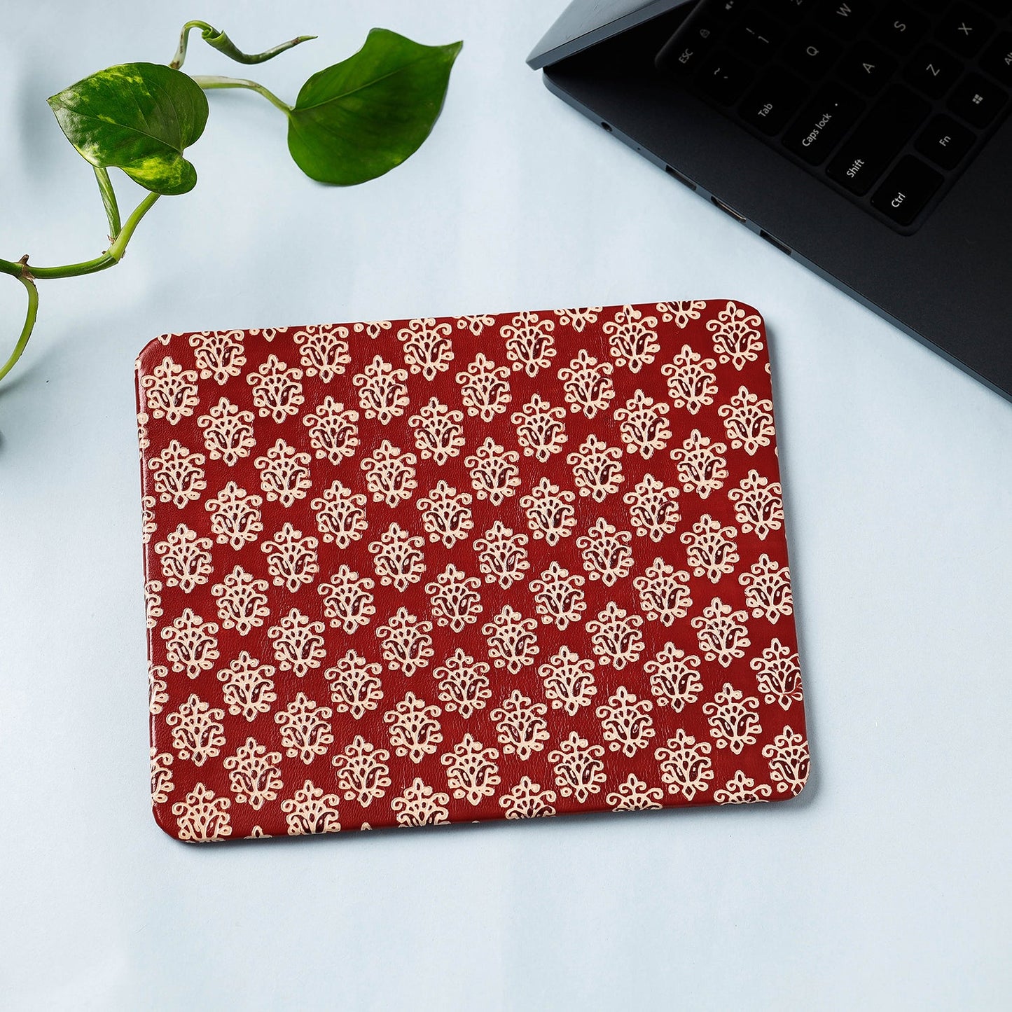 Handcrafted Embossed Leather Mouse Pad
