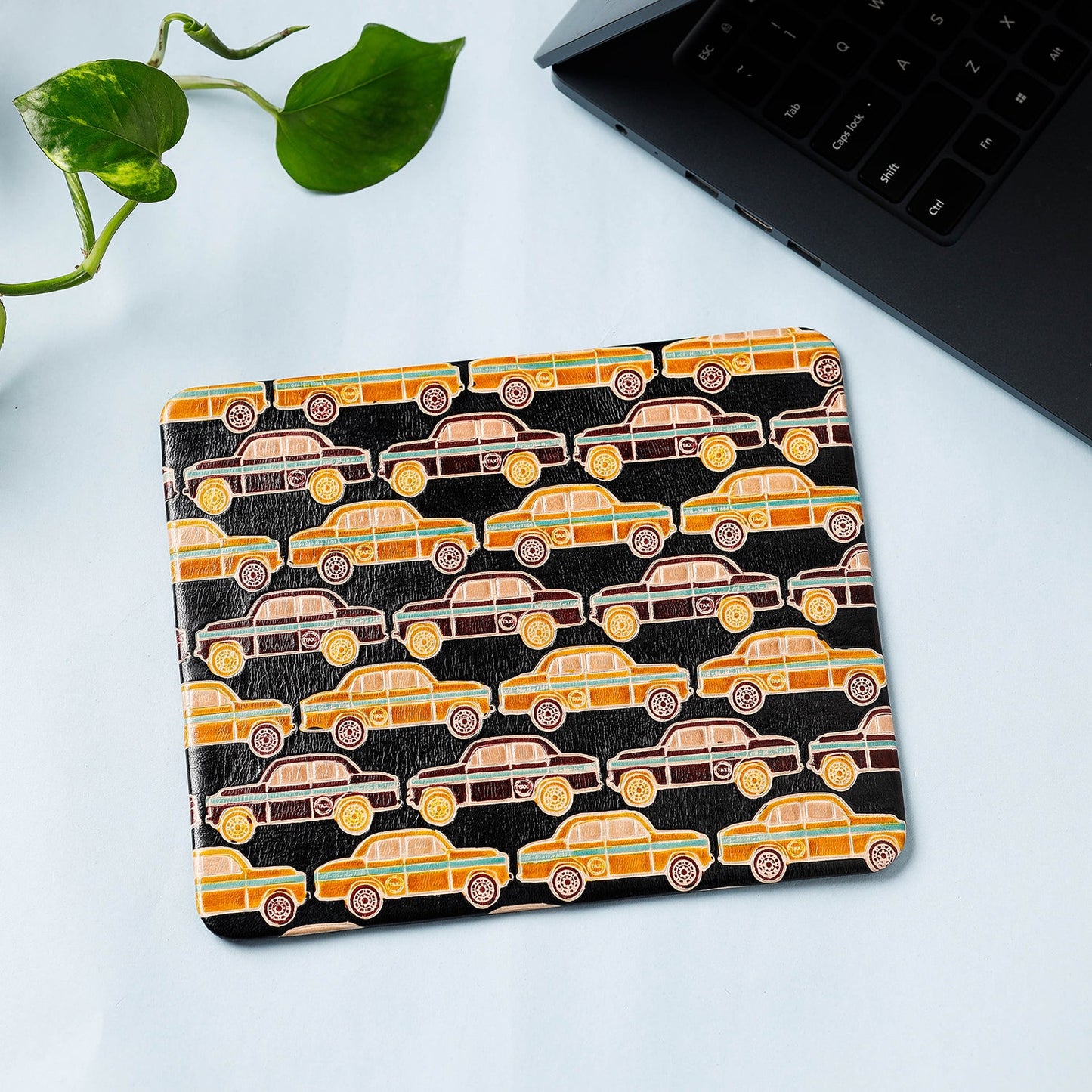 Handcrafted Embossed Leather Mouse Pad