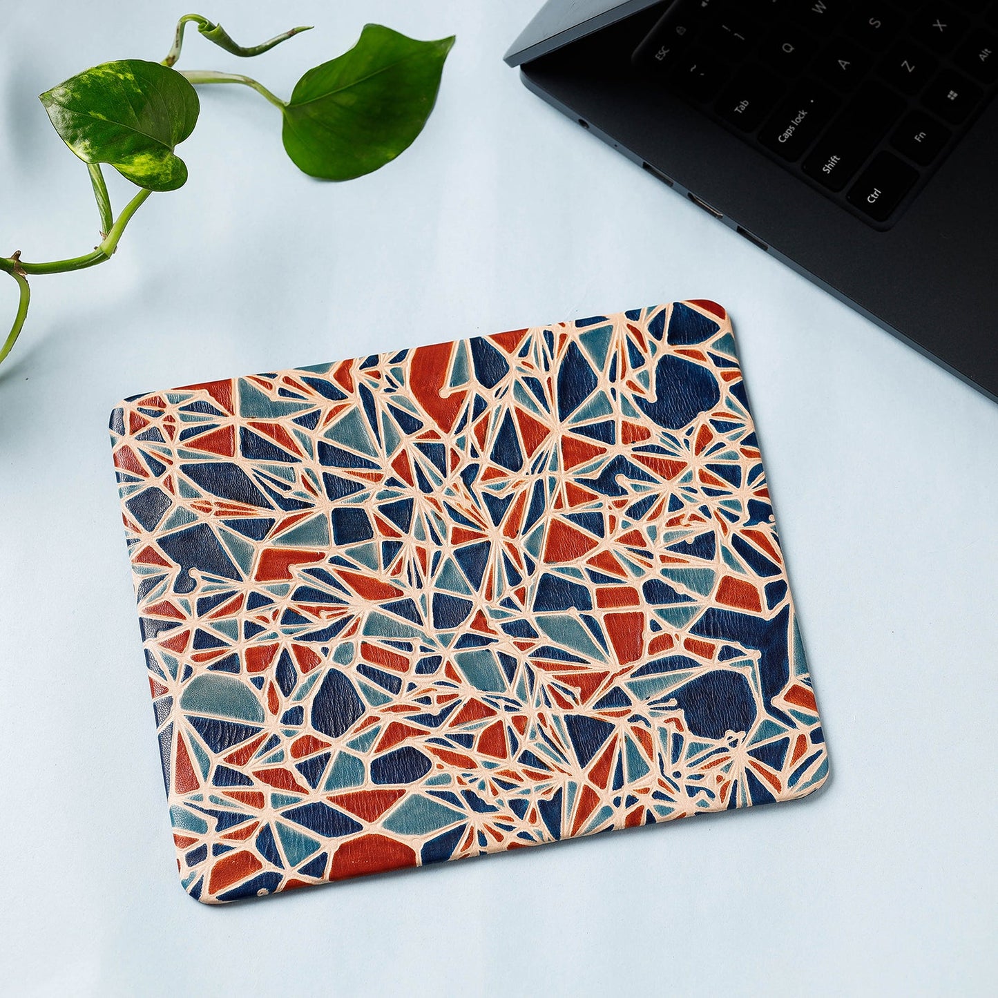 Handcrafted Embossed Leather Mouse Pad