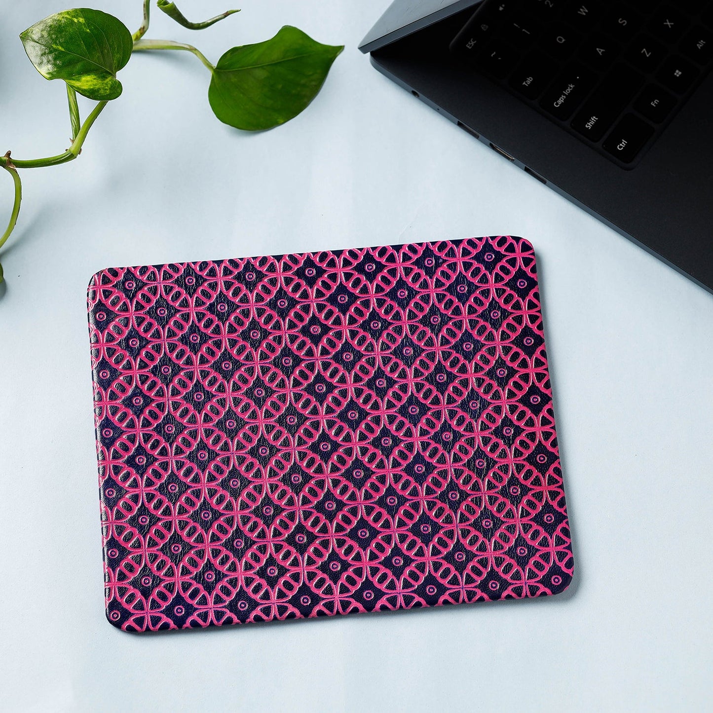 Handcrafted Embossed Leather Mouse Pad