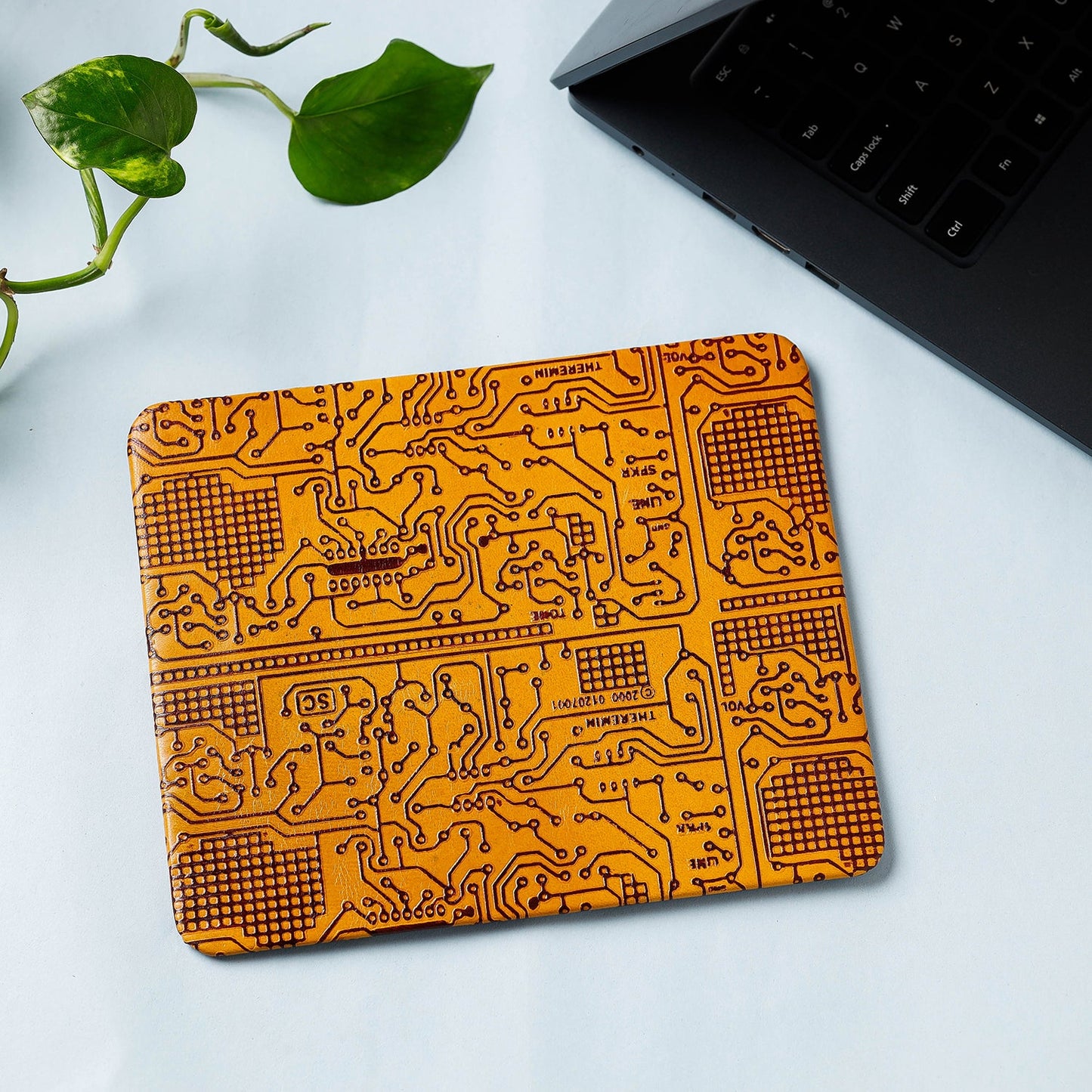 Handcrafted Embossed Leather Mouse Pad