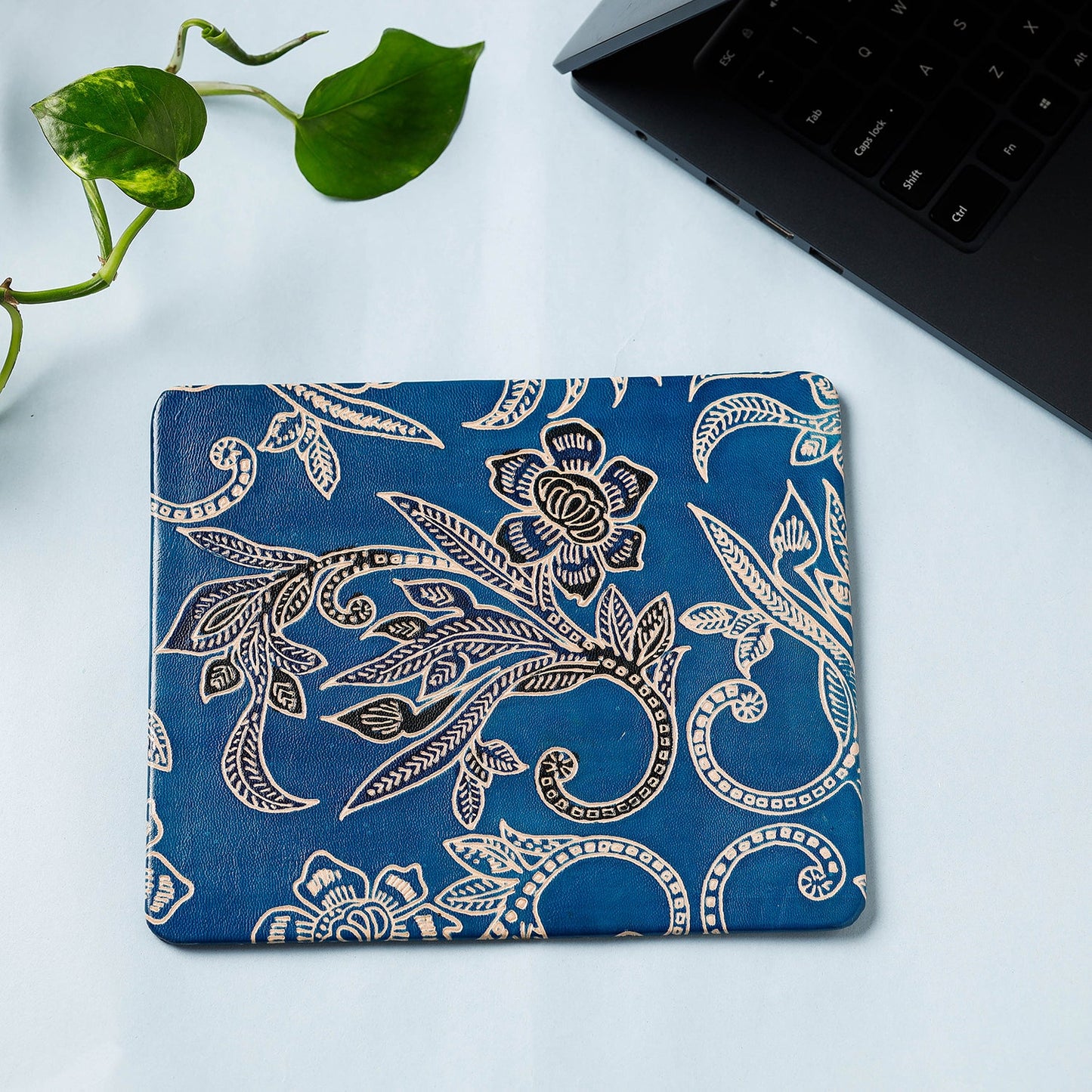 Handcrafted Embossed Leather Mouse Pad