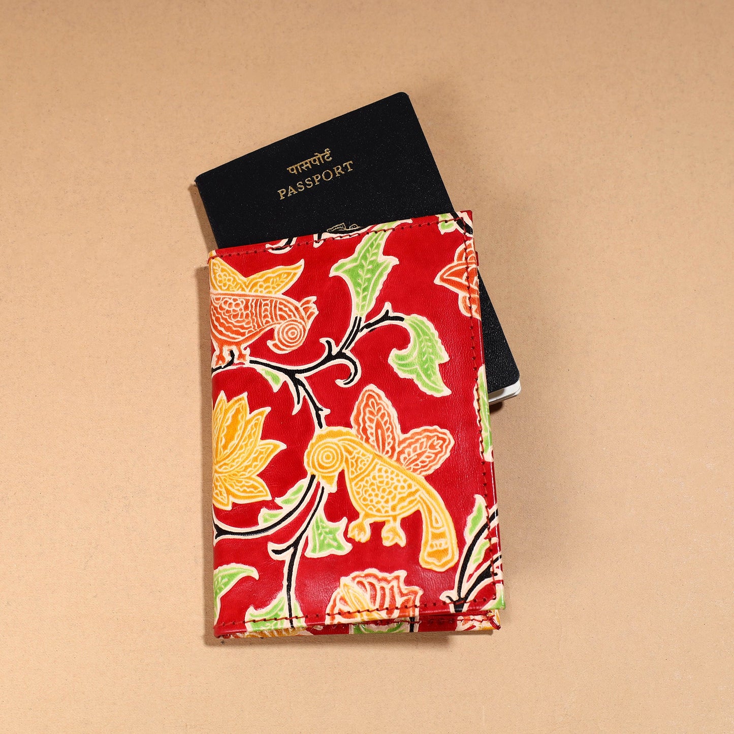 Handcrafted Embossed Leather Passport Cover