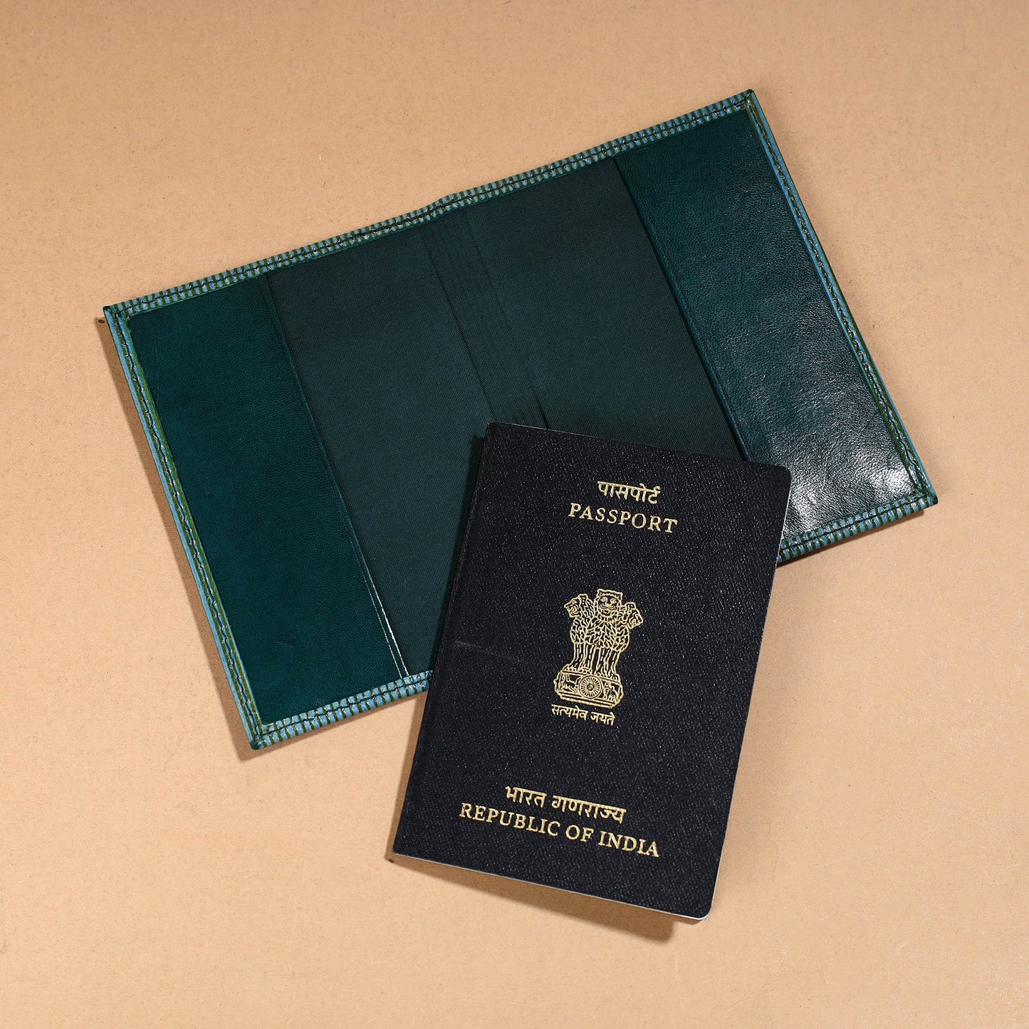 Handcrafted Embossed Leather Passport Cover
