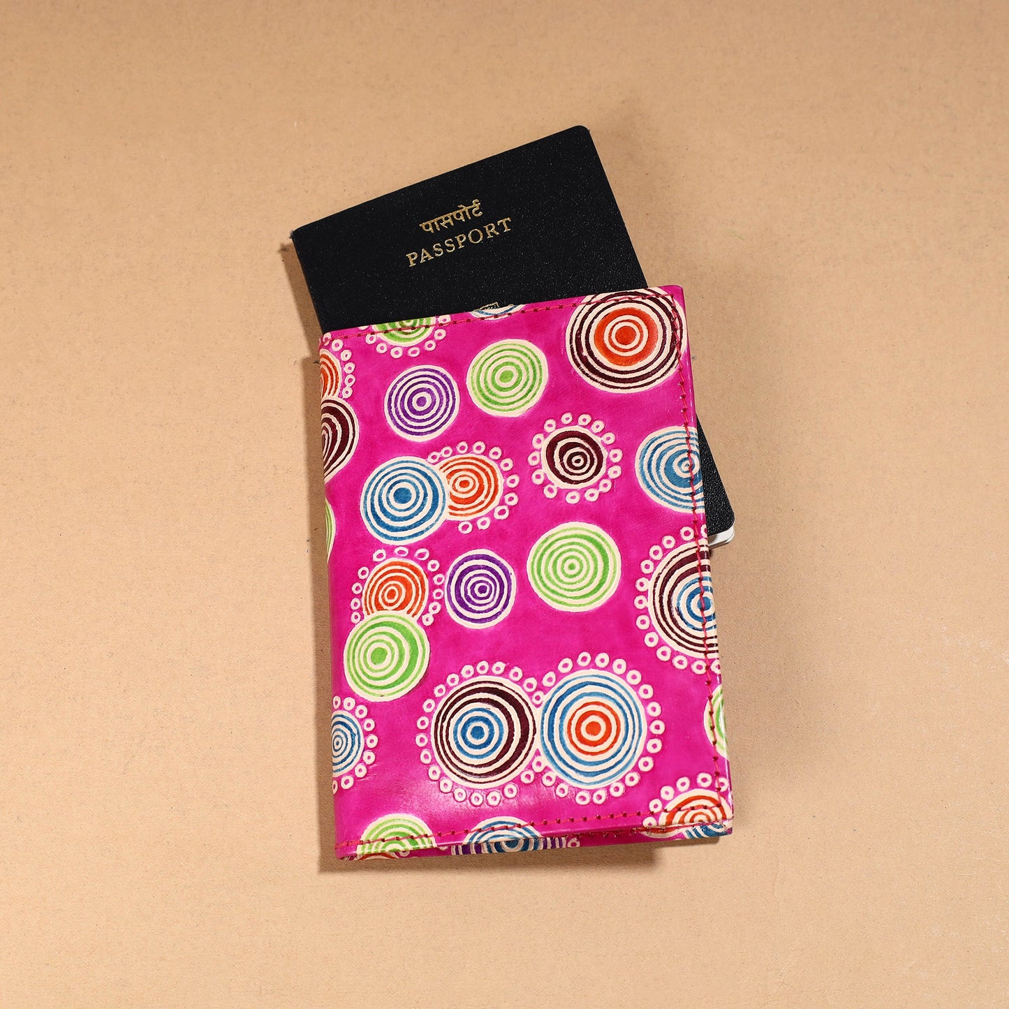 Handcrafted Embossed Leather Passport Cover