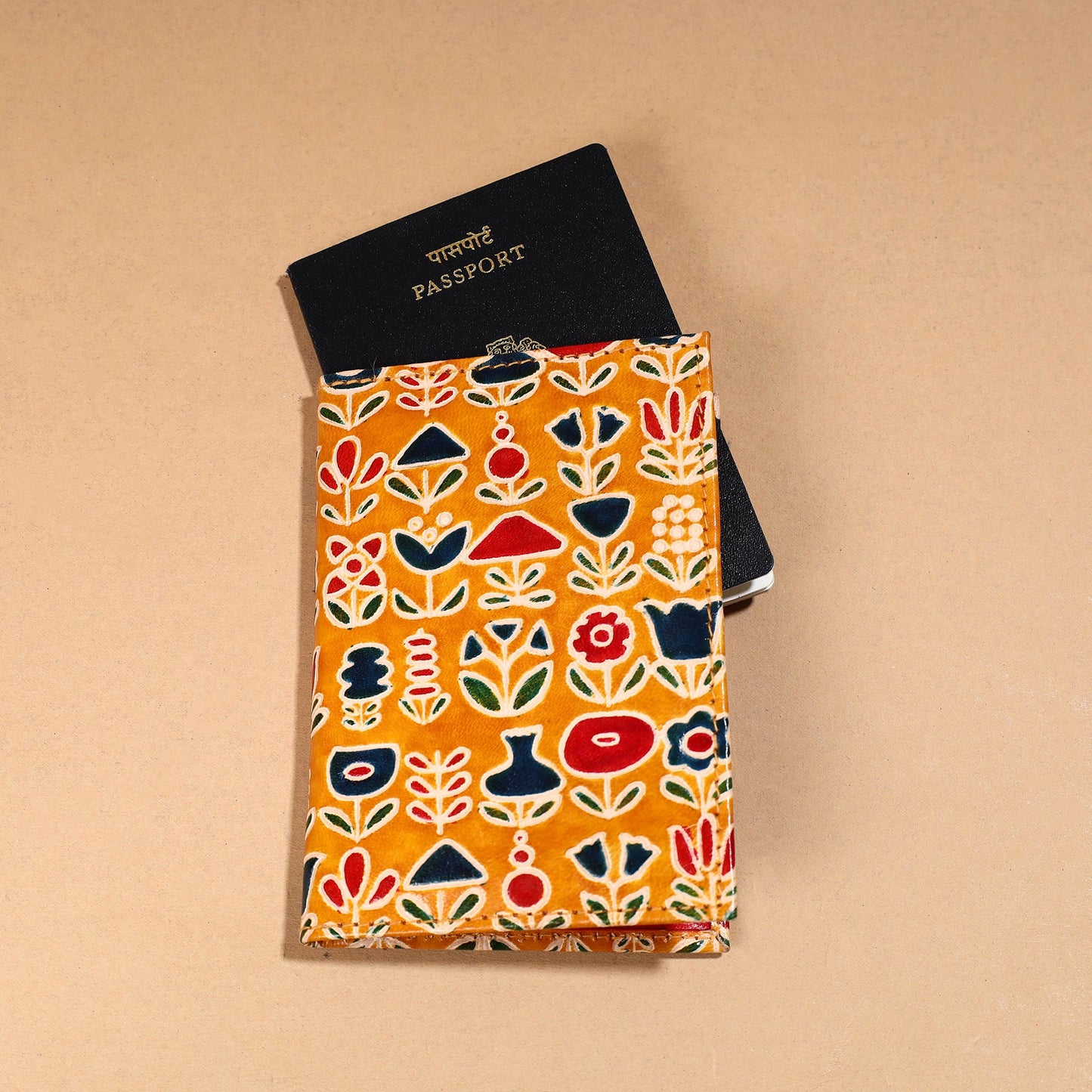 Handcrafted Embossed Leather Passport Cover