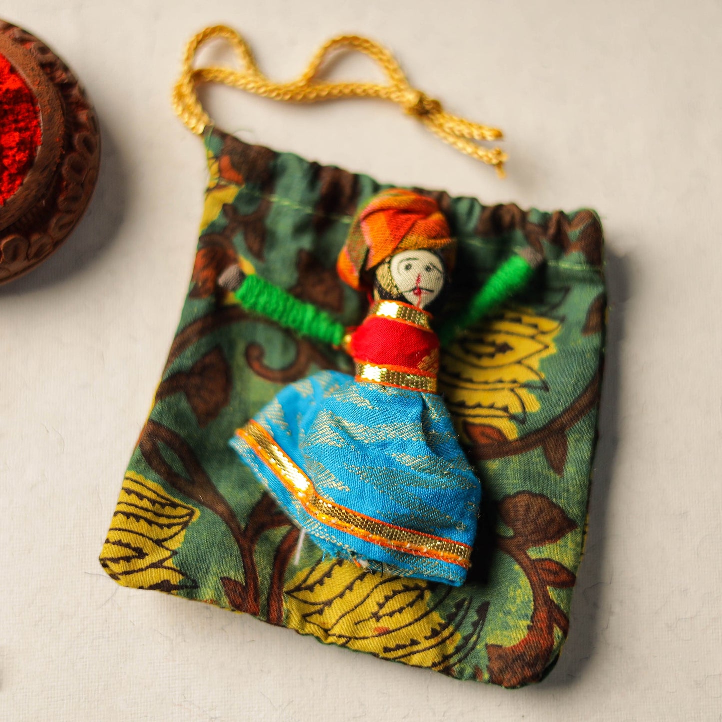 Handcrafted Embroidery Fabart Rakhi 05