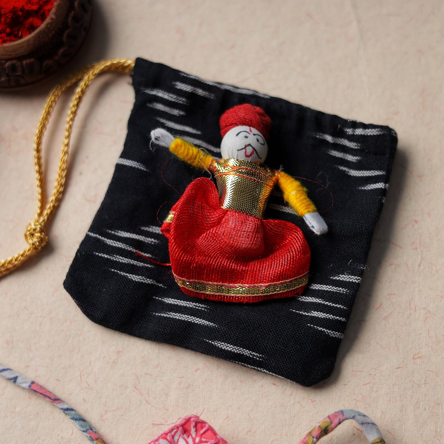 Handcrafted Embroidery Fabart Rakhi 07