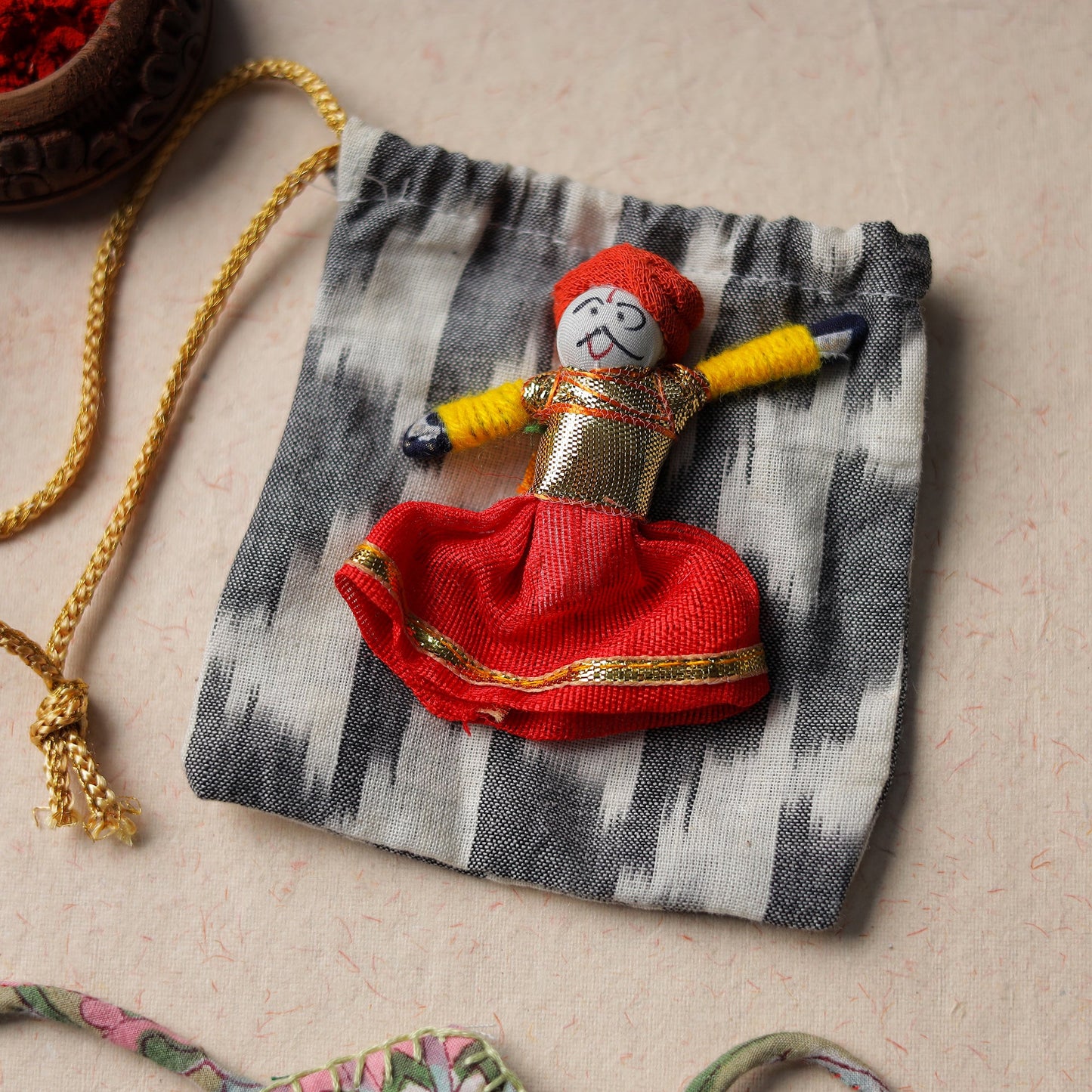 Handcrafted Embroidery Fabart Rakhi 09