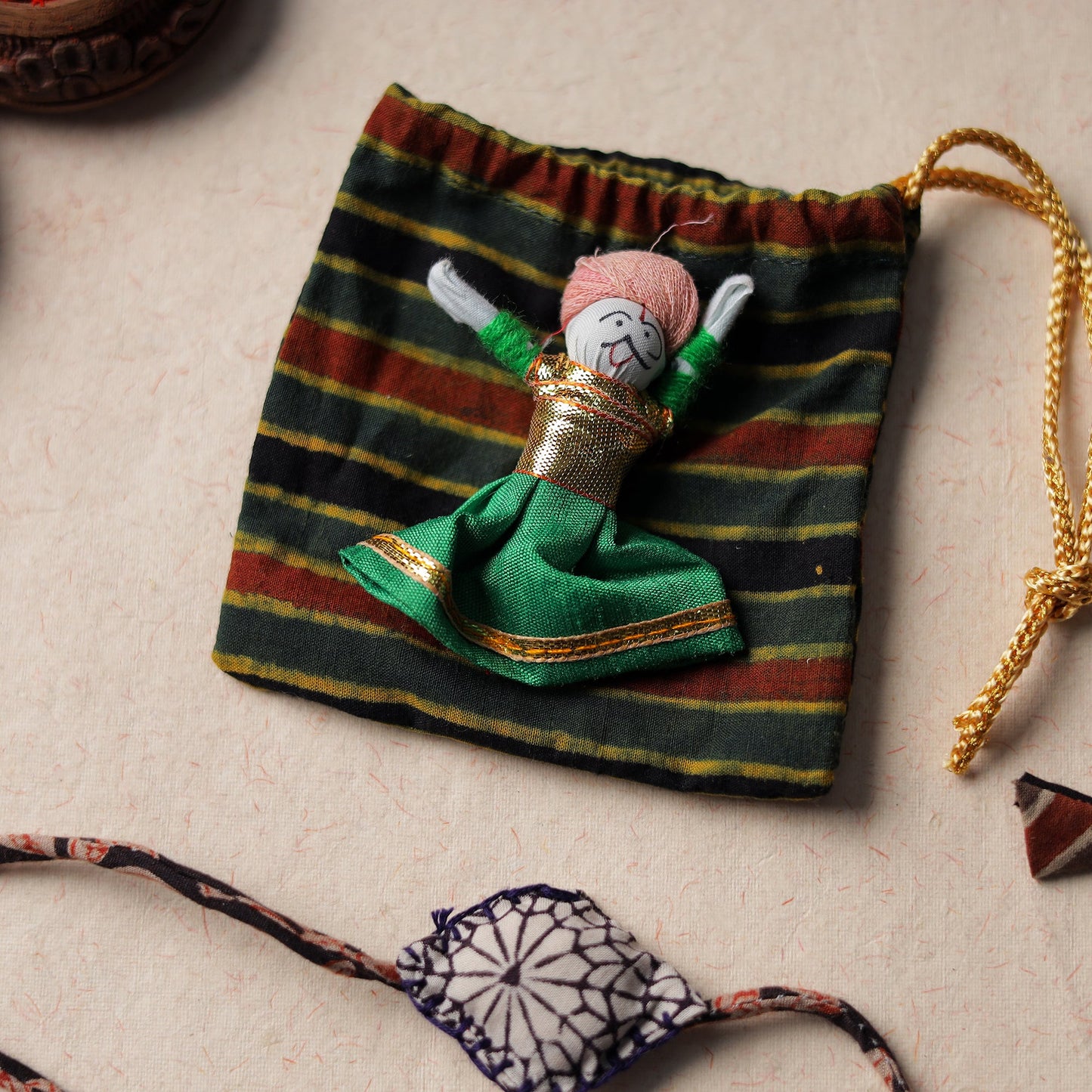 Handcrafted Embroidery Fabart Rakhi 17