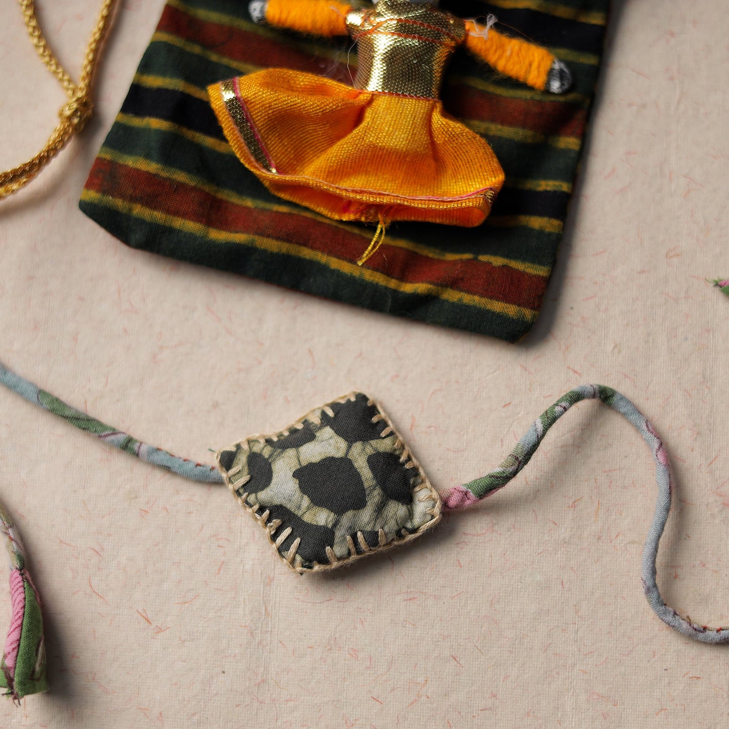 Handcrafted Embroidery Fabart Rakhi 18