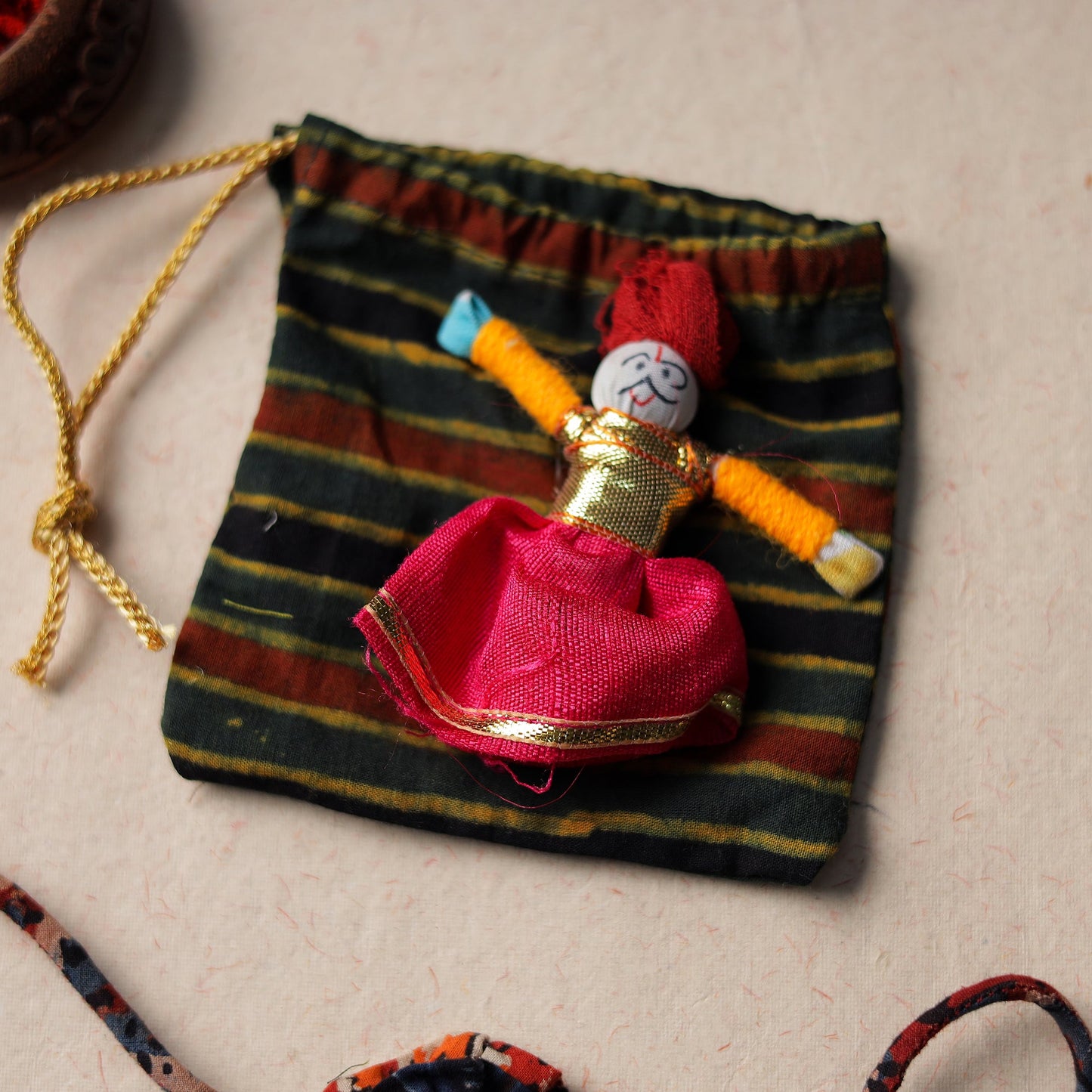 Handcrafted Flower Bead Work Fabart Rakhi 14