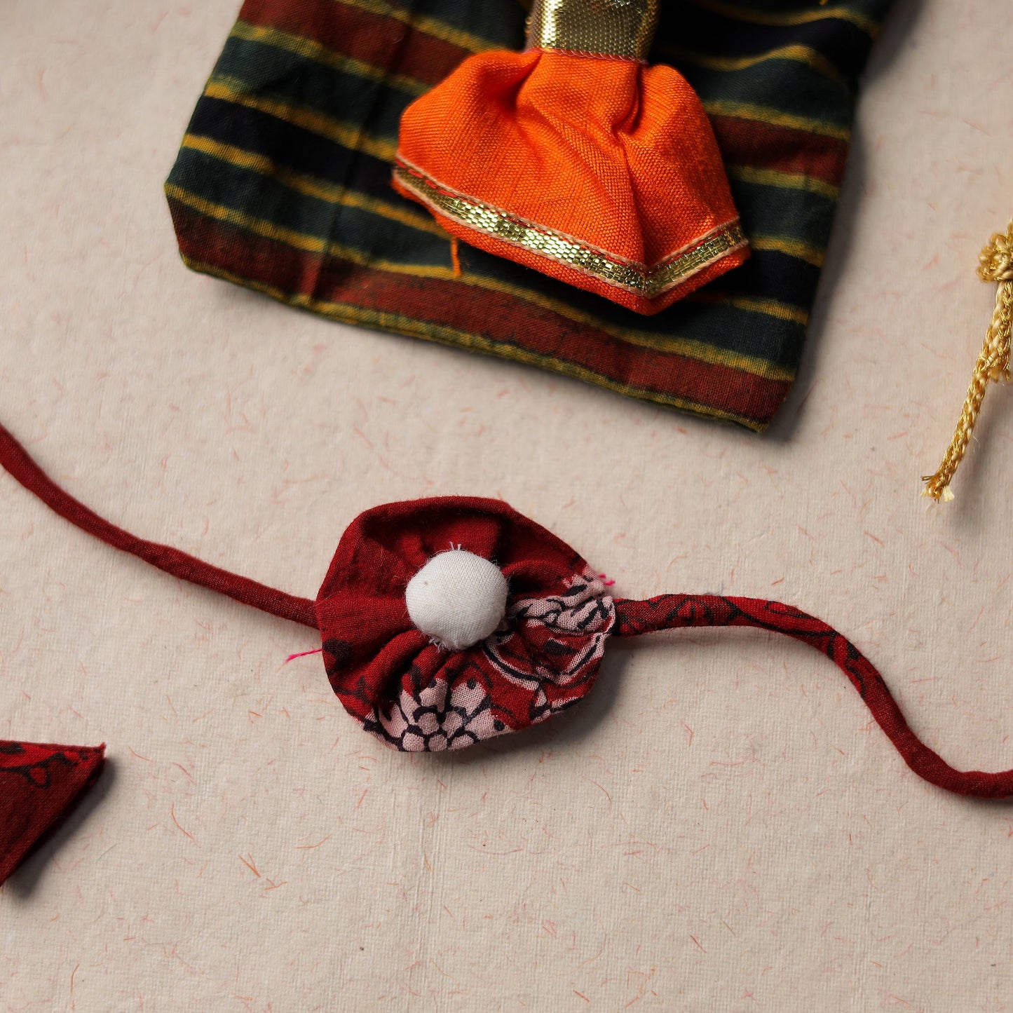 Handcrafted Flower Fabart Rakhi 13