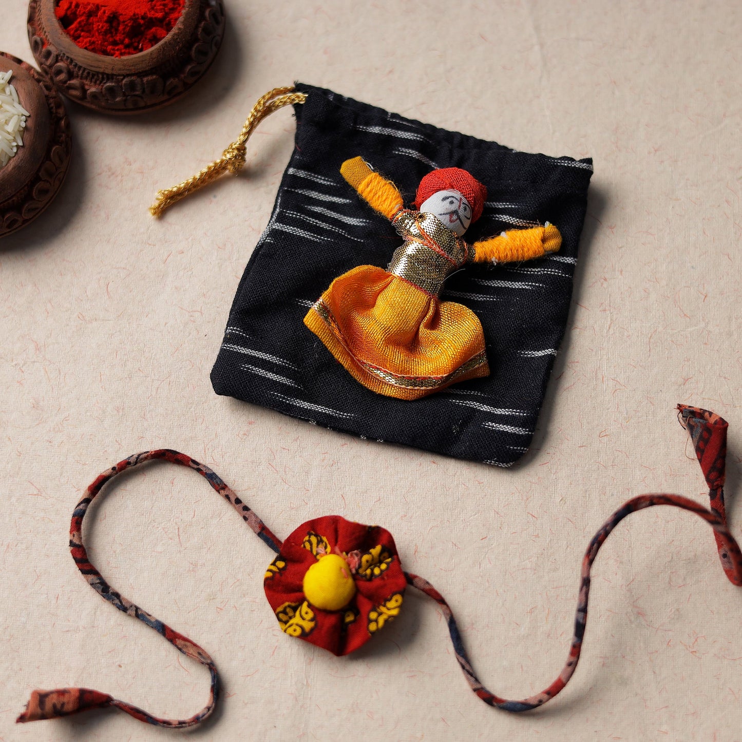 Buy Handcrafted Flower Fabart Rakhi 24 Online at iTokri.com
