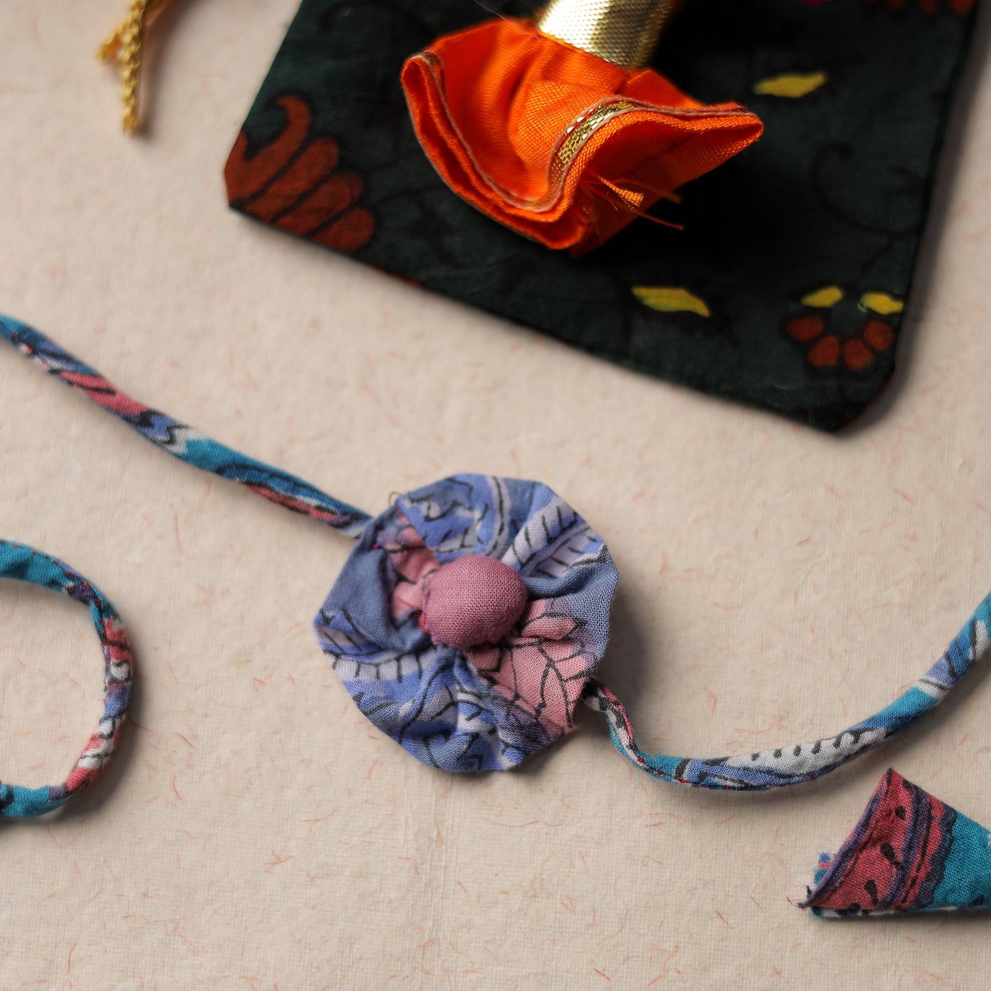 Handcrafted Flower Fabart Rakhi 25