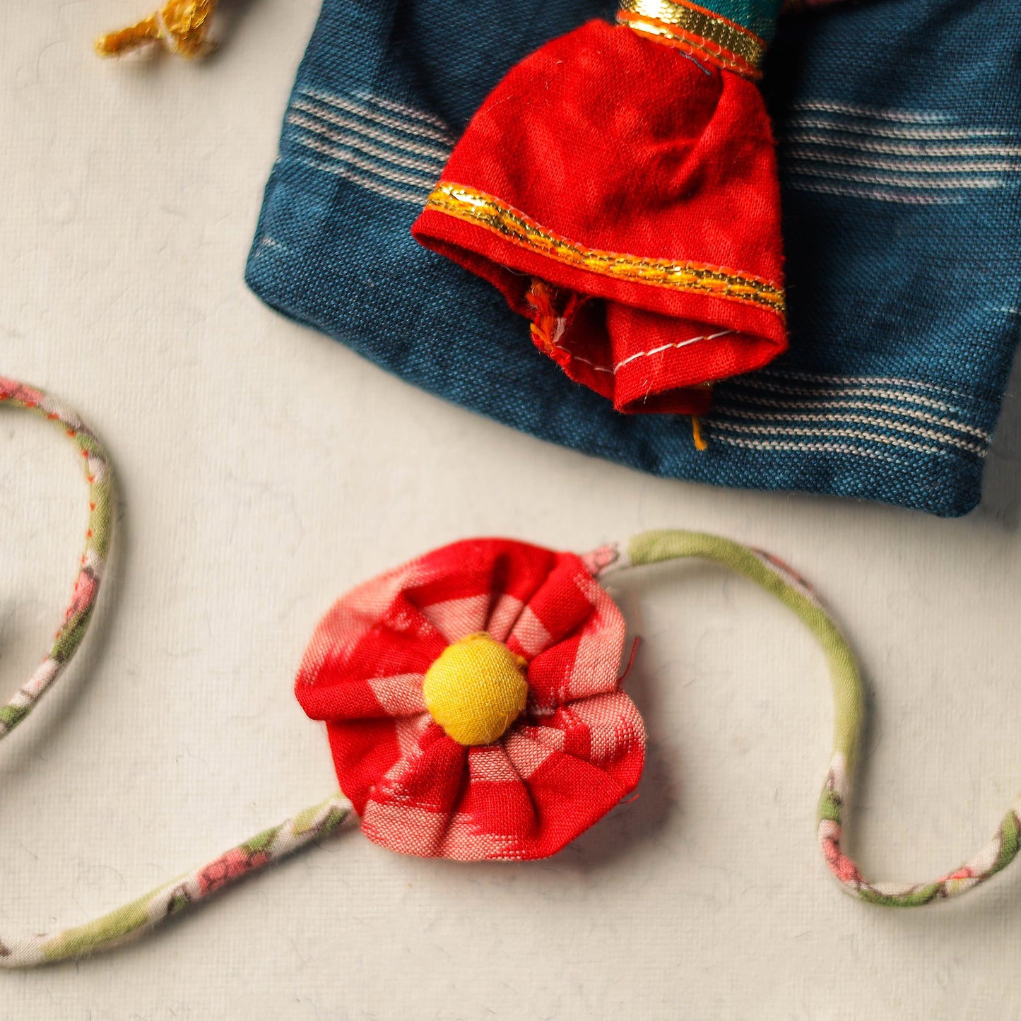 Handcrafted Flower Fabart Rakhi 28