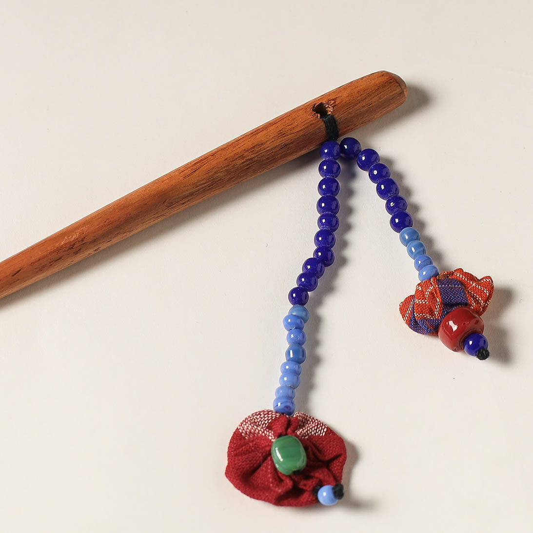 Handcrafted Gamcha Fabart Beadwork Wooden Juda Stick by Rangila Dhaga