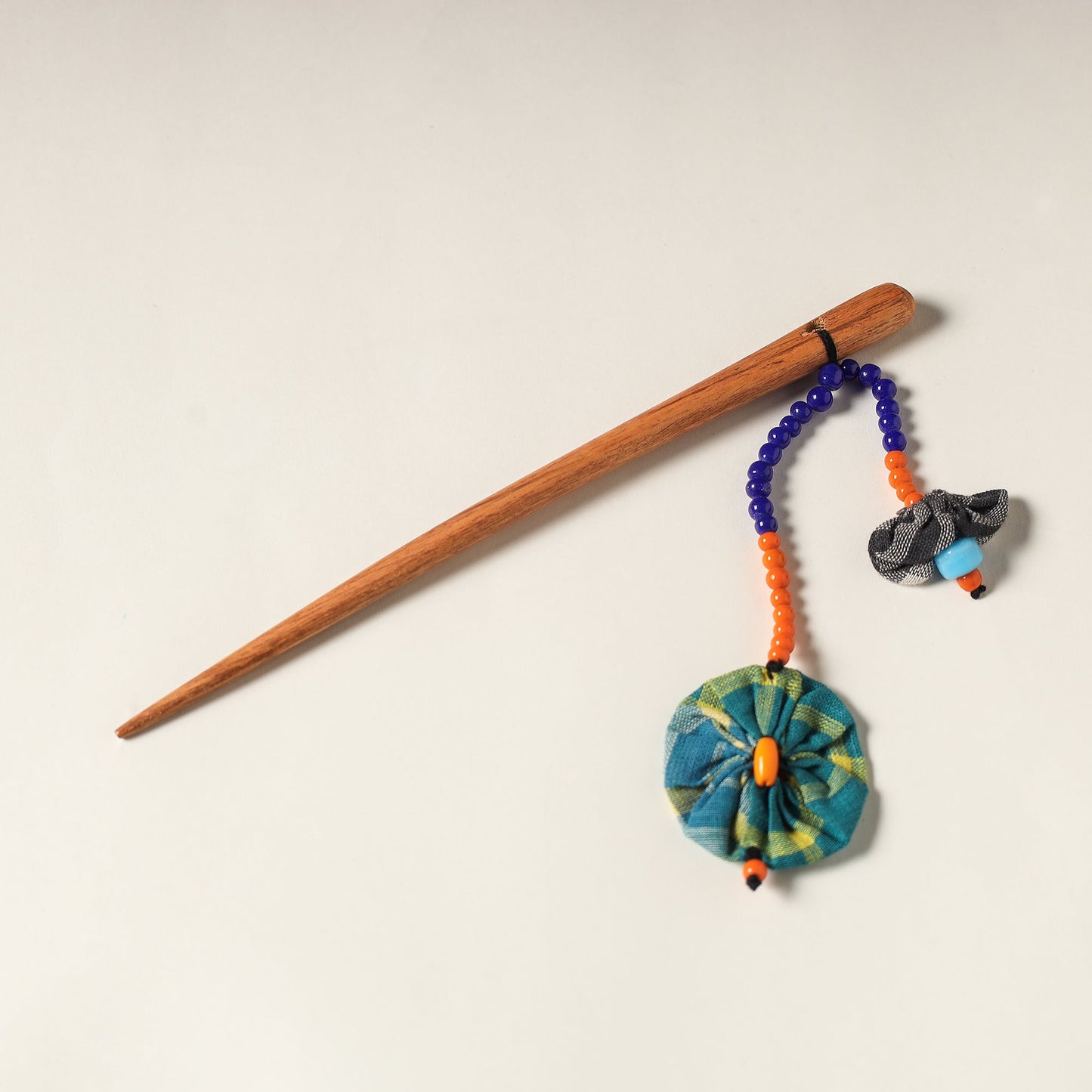 Handcrafted Gamcha Fabart Beadwork Wooden Juda Stick by Rangila Dhaga