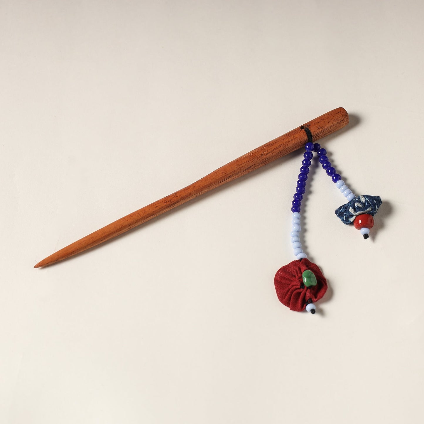 Handcrafted Gamcha Fabart Beadwork Wooden Juda Stick by Rangila Dhaga