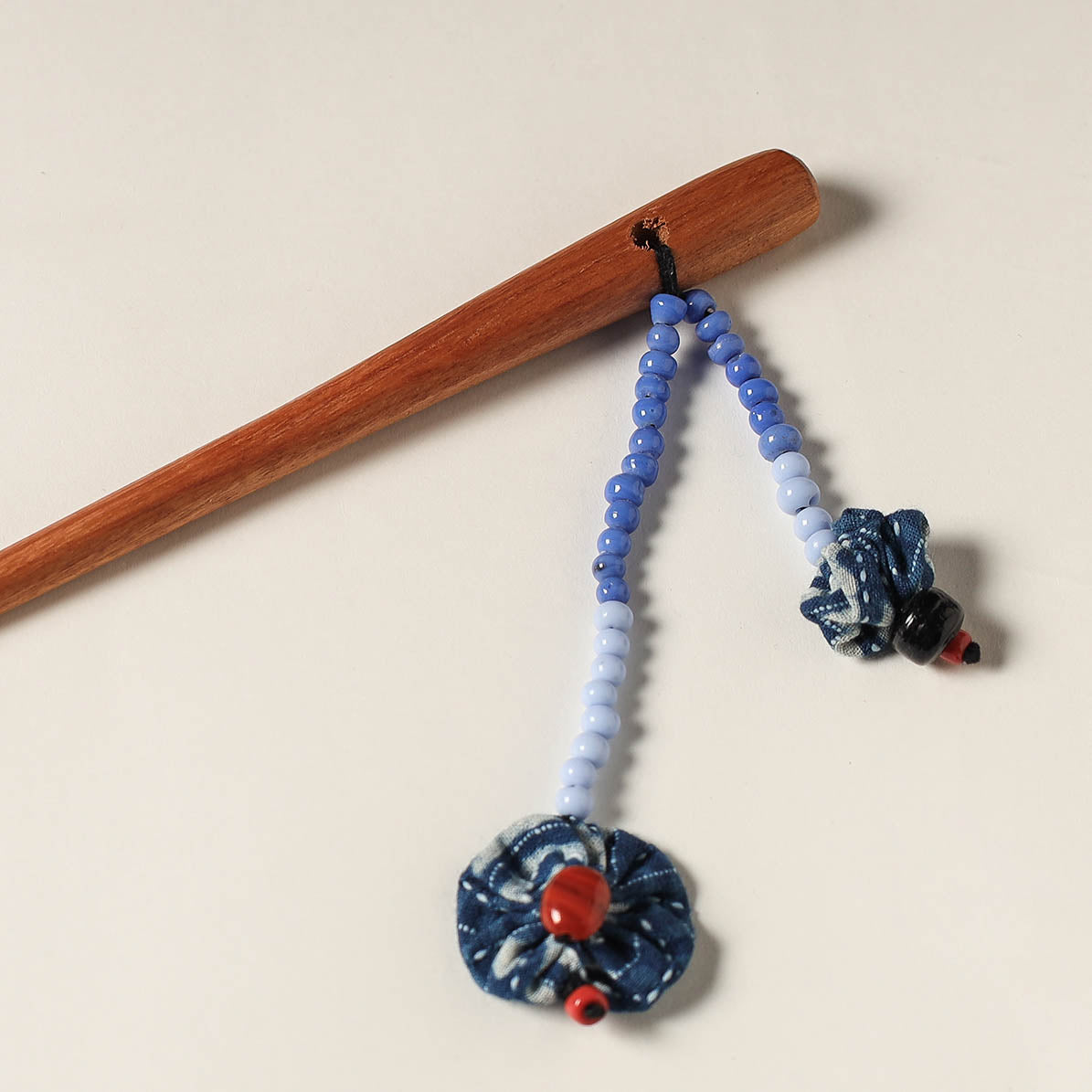 Handcrafted Gamcha Fabart Beadwork Wooden Juda Stick by Rangila Dhaga