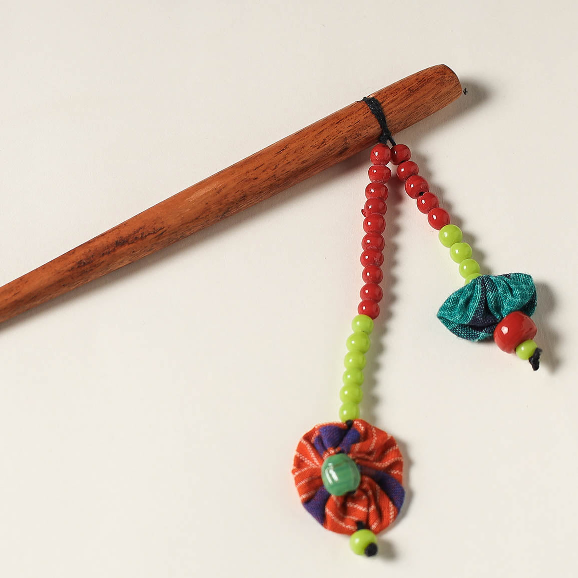 Handcrafted Gamcha Fabart Beadwork Wooden Juda Stick by Rangila Dhaga