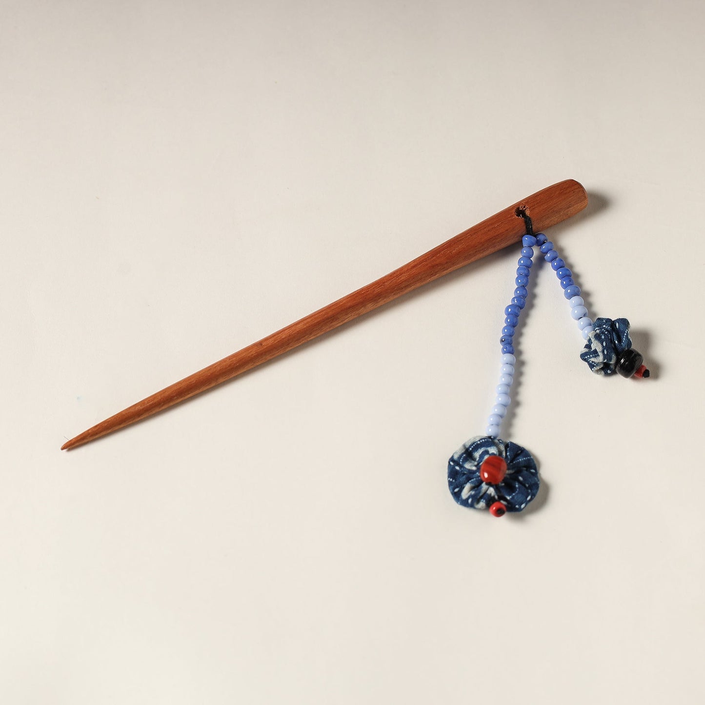 Handcrafted Gamcha Fabart Beadwork Wooden Juda Stick by Rangila Dhaga