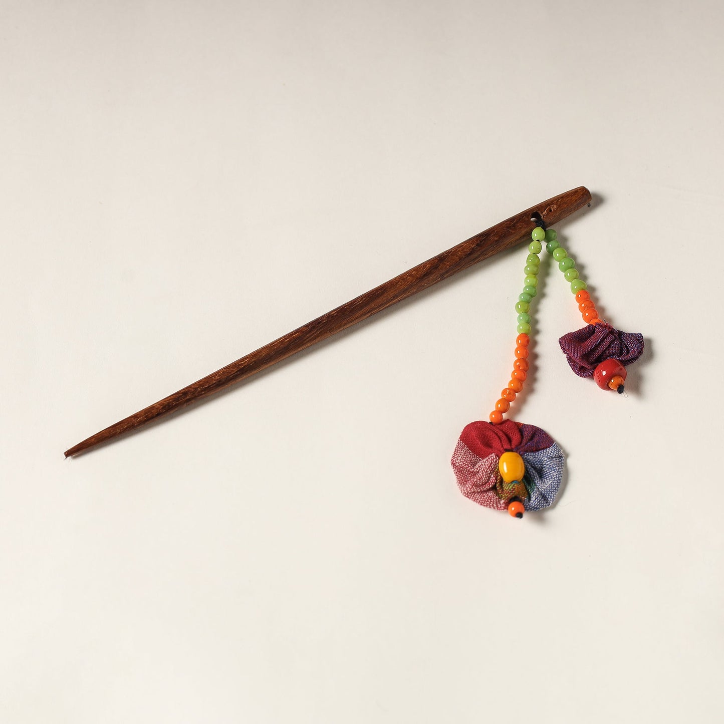 Handcrafted Gamcha Fabart Beadwork Wooden Juda Stick by Rangila Dhaga